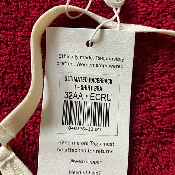 Pepper-brand Luxurious Cream Racerback Bra with Gold Accents - Picture 2 of 4